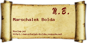 Marschalek Bolda névjegykártya